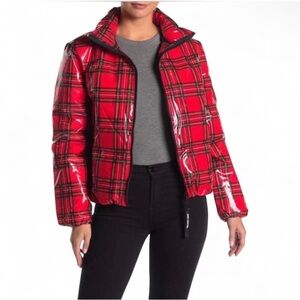 Juicy Couture Black Label Red Plaid Puffer Jacket - New